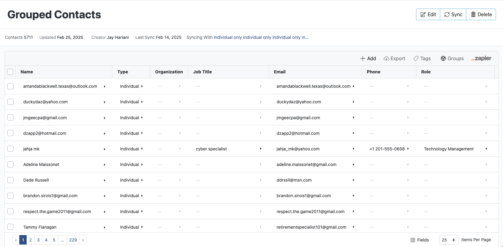Contact Groups Overview