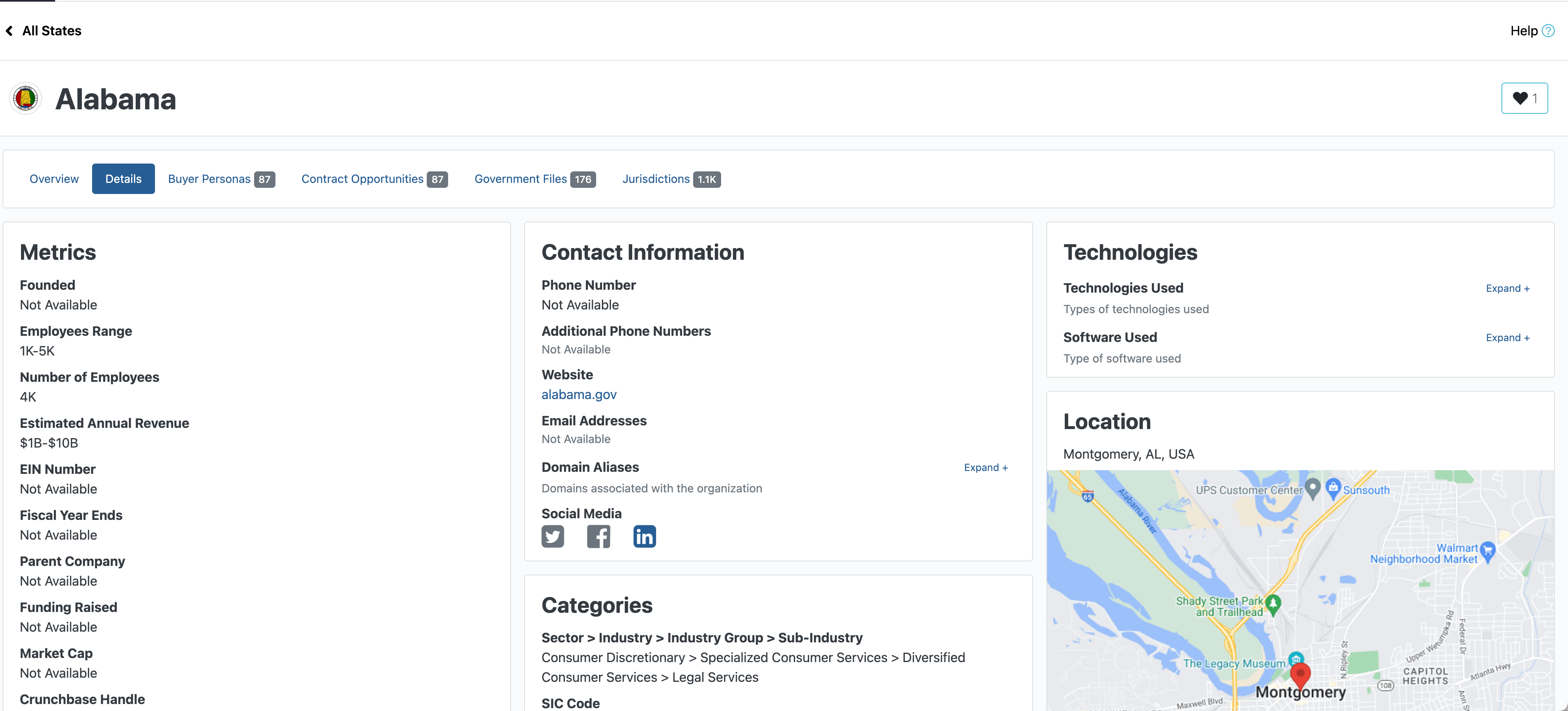 States Details Screenshot
